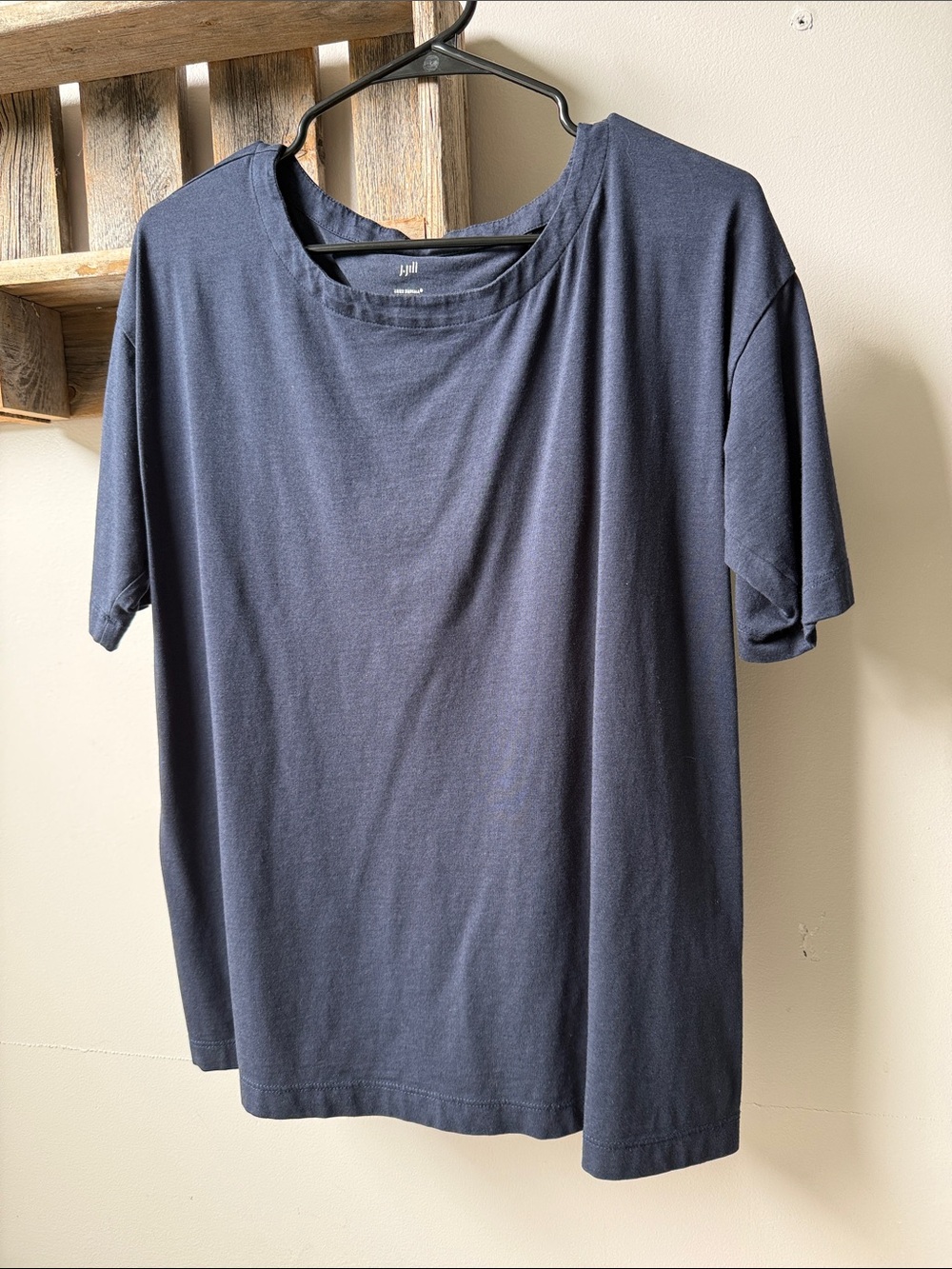 J. Jill Women’s Medium Short Sleeve Crew Tee in Navy Blue